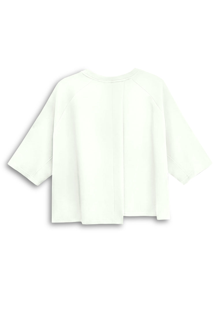 Women Asymmetrical Fashion Tee - White - 610330