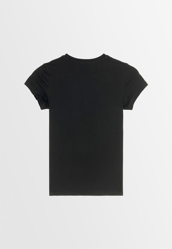 Women Short-Sleeve Graphic Tee - Black - 410032