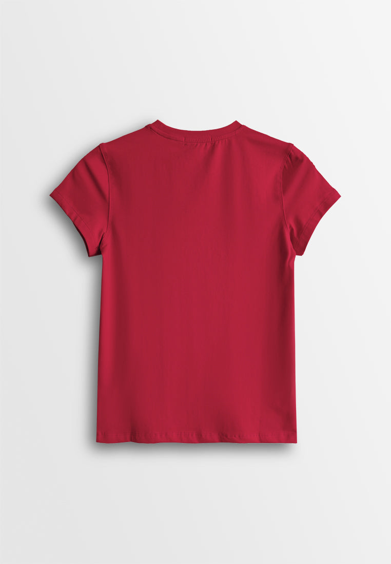 Women Short-Sleeve Graphic Tee - Red - 610217