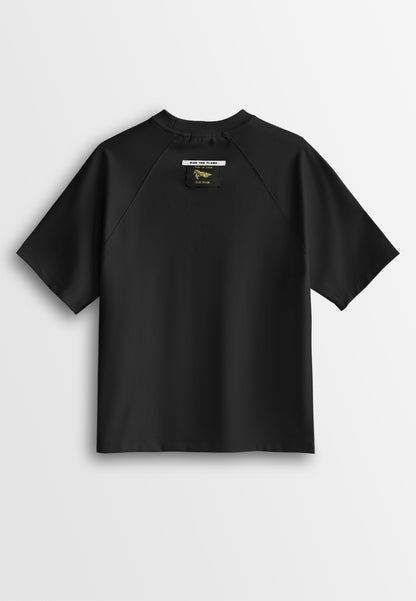 Men Oversized T-Shirt Short Sleeve - Black - 510368