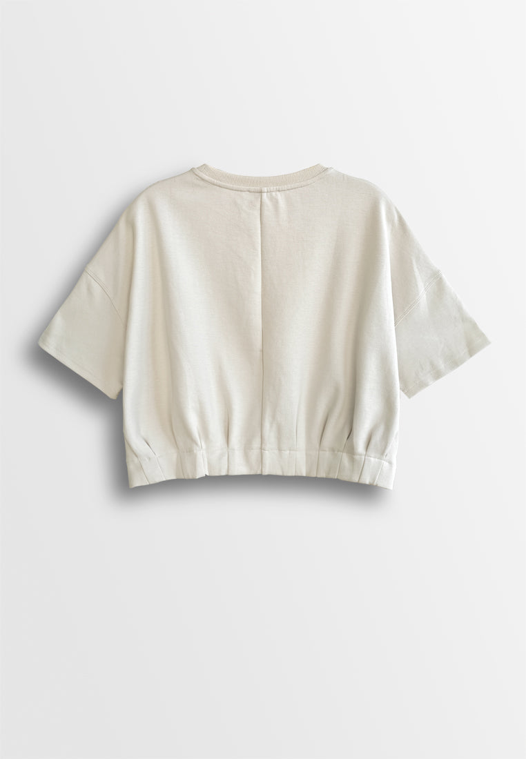 Women Short-Sleeve Fashion Tee - Light Grey - 510050