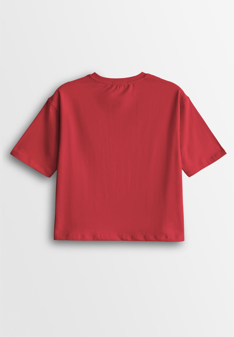 Women Short-Sleeve Fashion Tee - Red - 610223