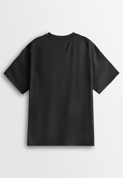 Men Oversized T-Shirt Short Sleeve - Black - 610360