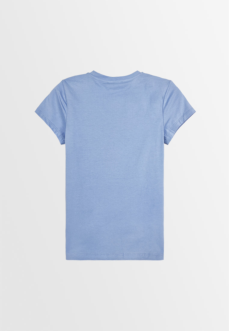 Women Short-Sleeve Graphic Tee - Blue - F3W863