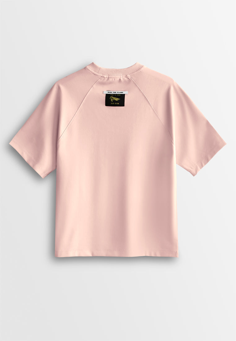 Men Oversized T-Shirt Short Sleeve - Pink - 510367