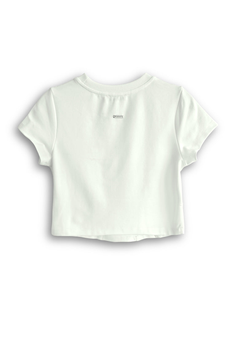 Women Cropped T-Shirt - White - 410236