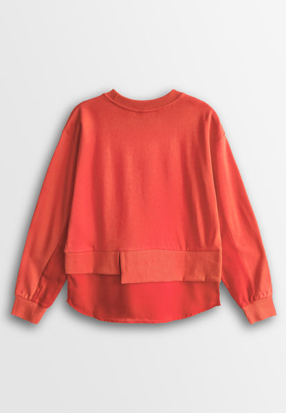 Women Long-Sleeve Sweatshirt - Orange - 410131
