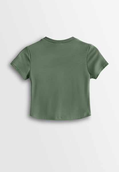 Women Round Neck Integrated Bra Top - Green - 610373
