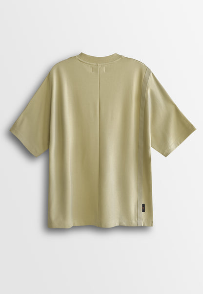 Men Oversized T-Shirt Short Sleeve - Khaki - 510227