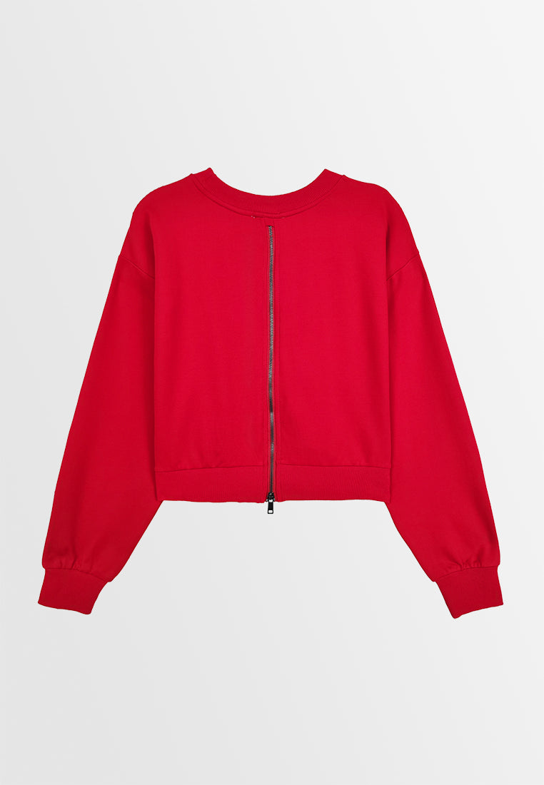 Women Long-Sleeve Sweatshirt - Red - 410004