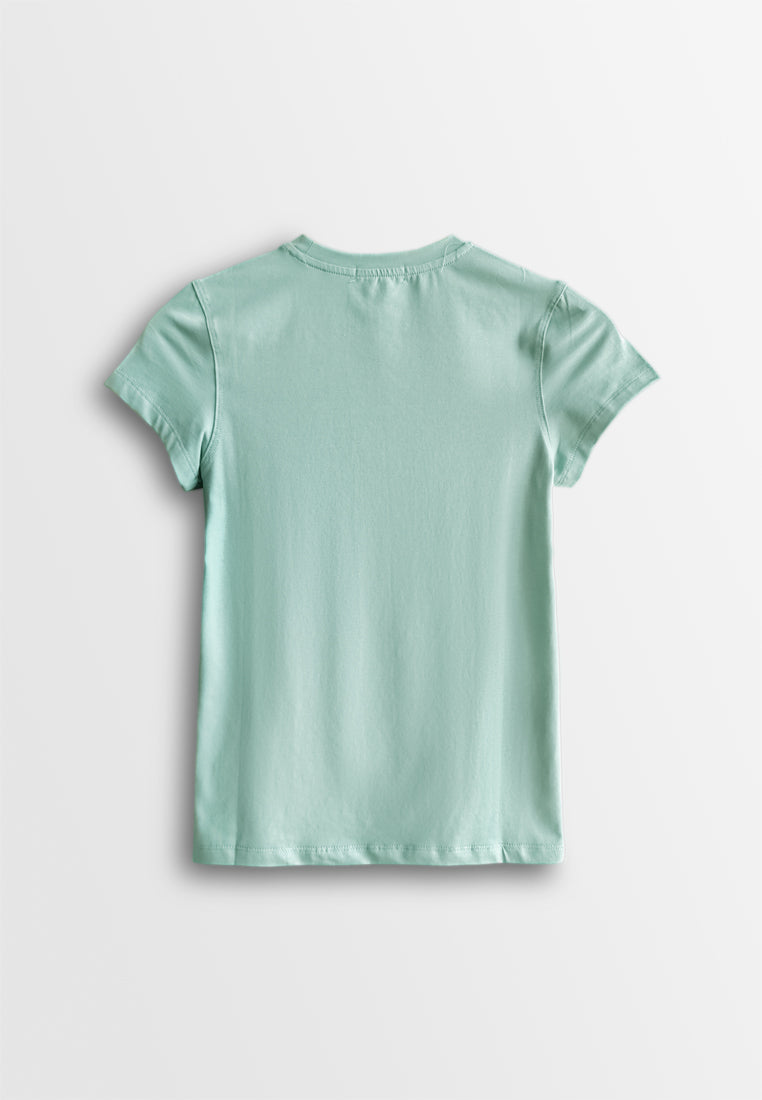 Women Short-Sleeve Graphic Tee - Light Green - 510170
