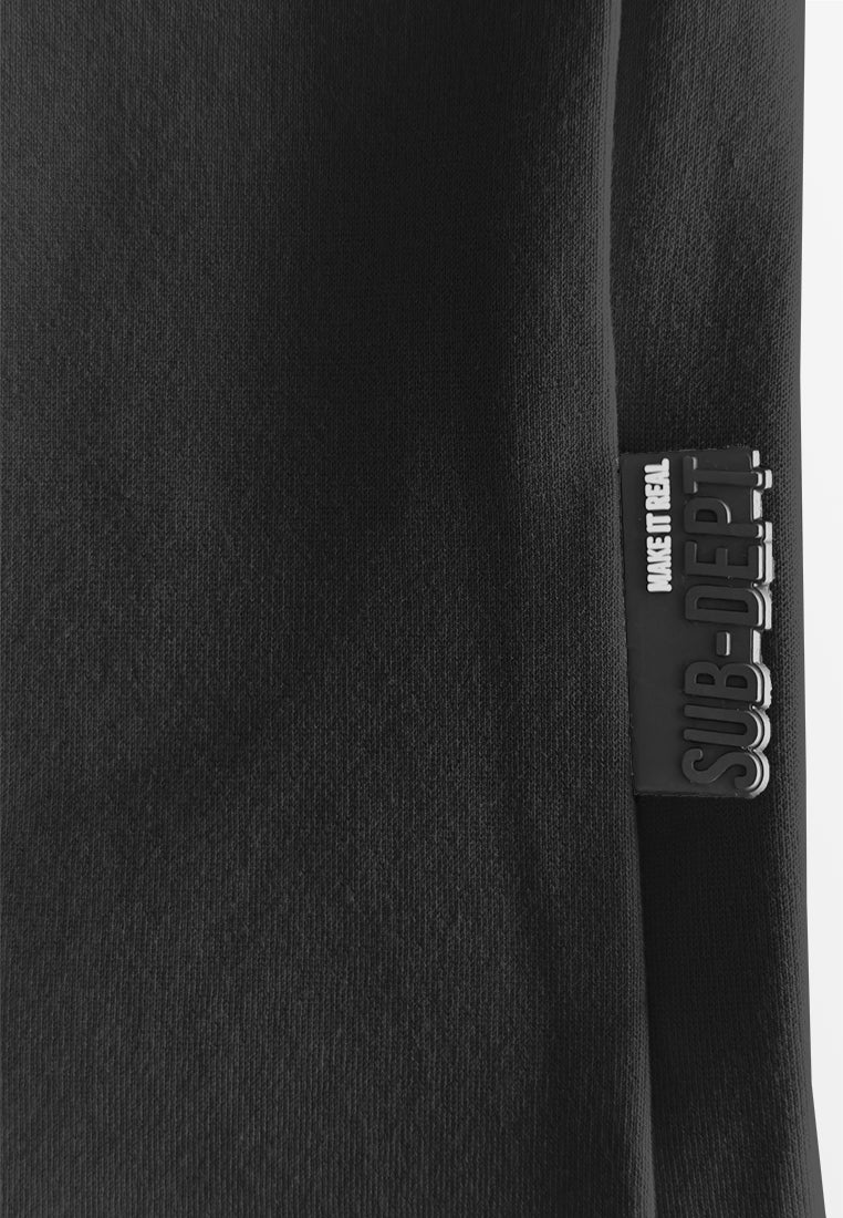 Men Oversized T-Shirt Short Sleeve - Black - 510312