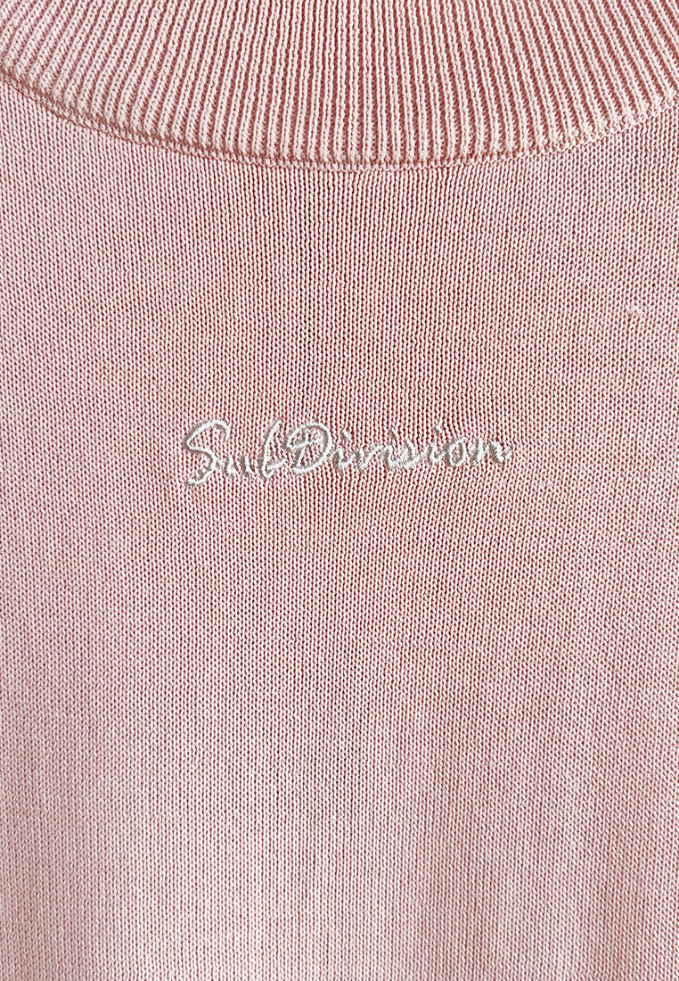 Women Short-Sleeve Knit Top - Light Pink - 510043