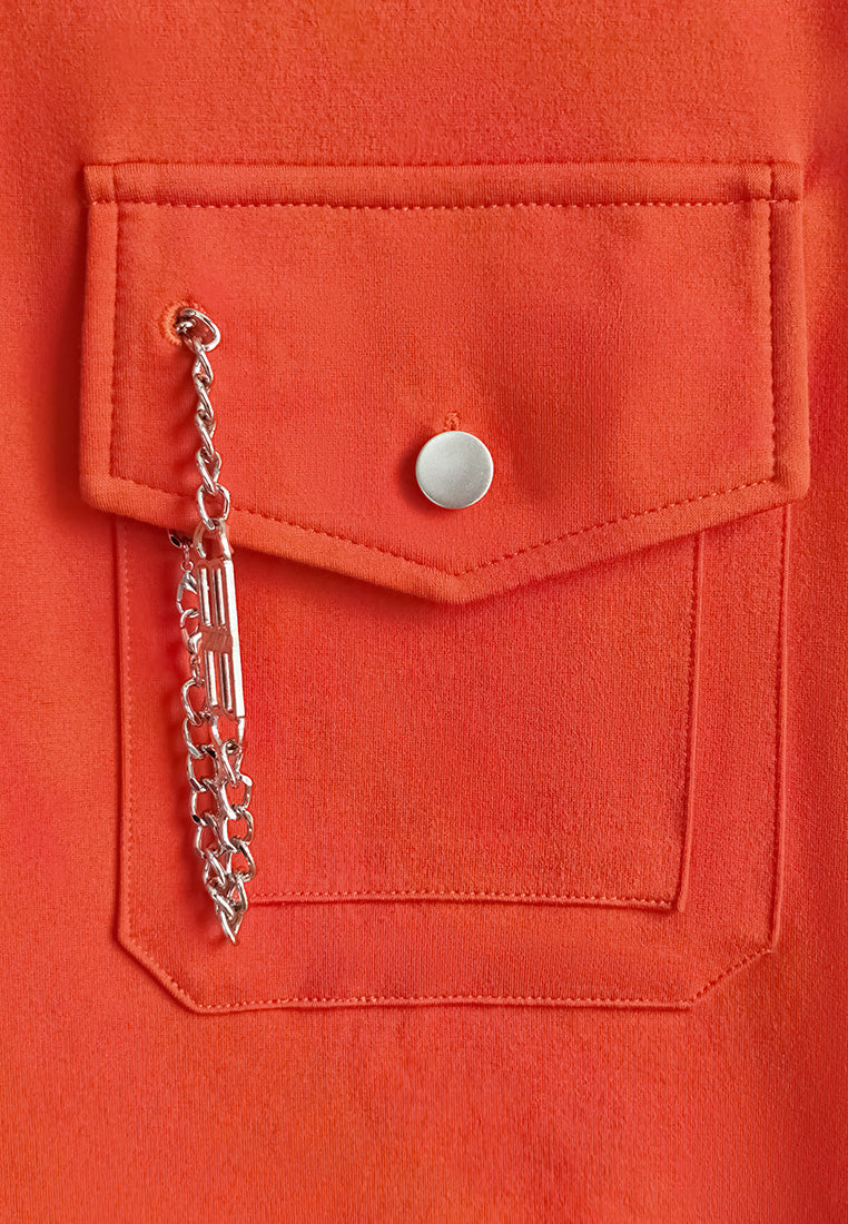 Women Sleeveless Fashion Tee - Orange - 610449