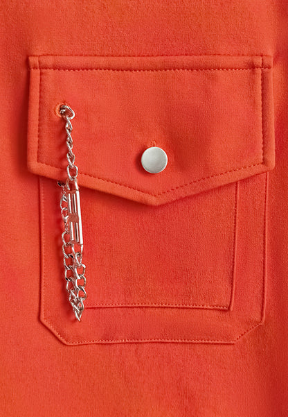 Women Sleeveless Fashion Tee - Orange - 610449
