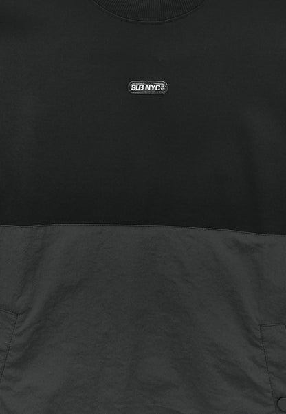 Men Oversized T-Shirt Short Sleeve - Black - 410240