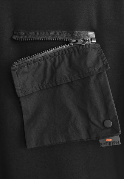 Men Oversized T-Shirt Short Sleeve - Black - 510230