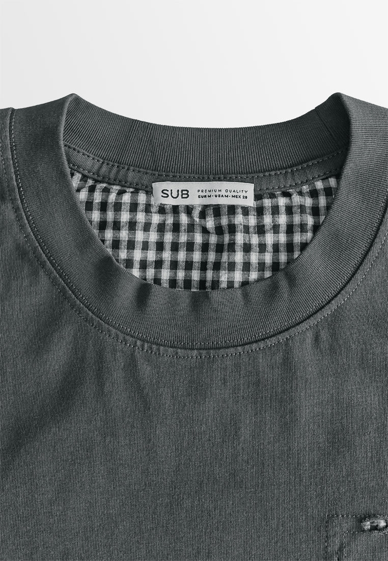 Men Oversized T-Shirt Short Sleeve - Grey - 610342