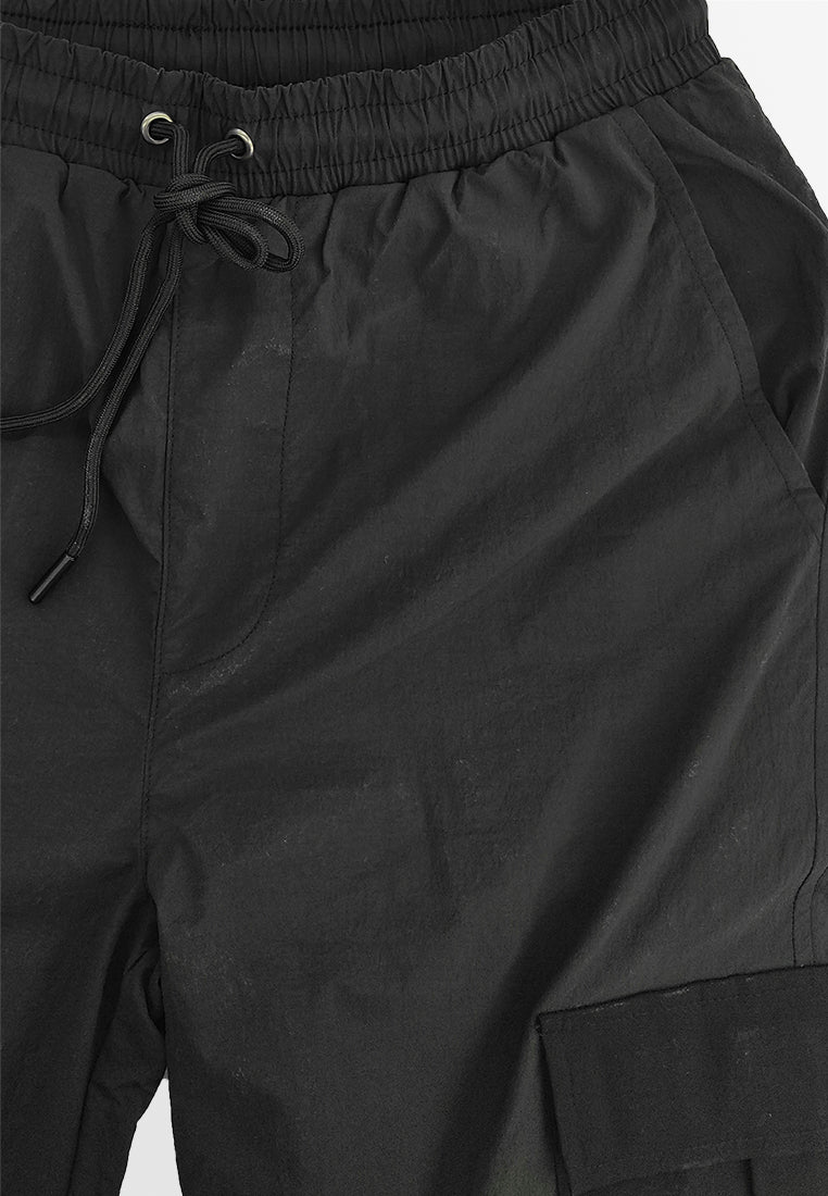 Men Wide Leg Long Pants - Black - 410217