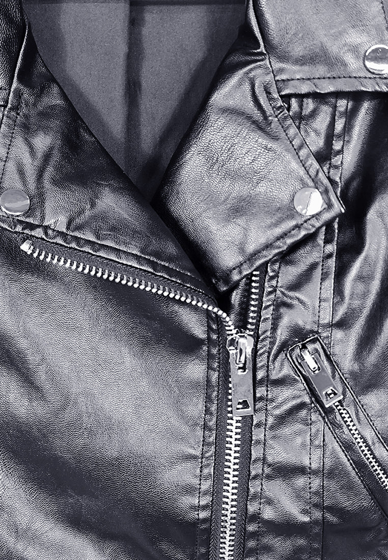 Women Leather Jacket - Black - M3W810