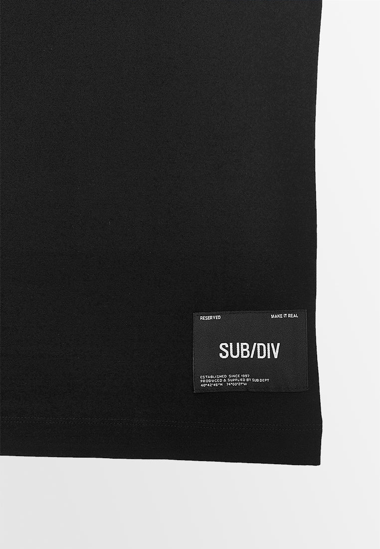 Men Oversized T-Shirt Short Sleeve - Black - 610259