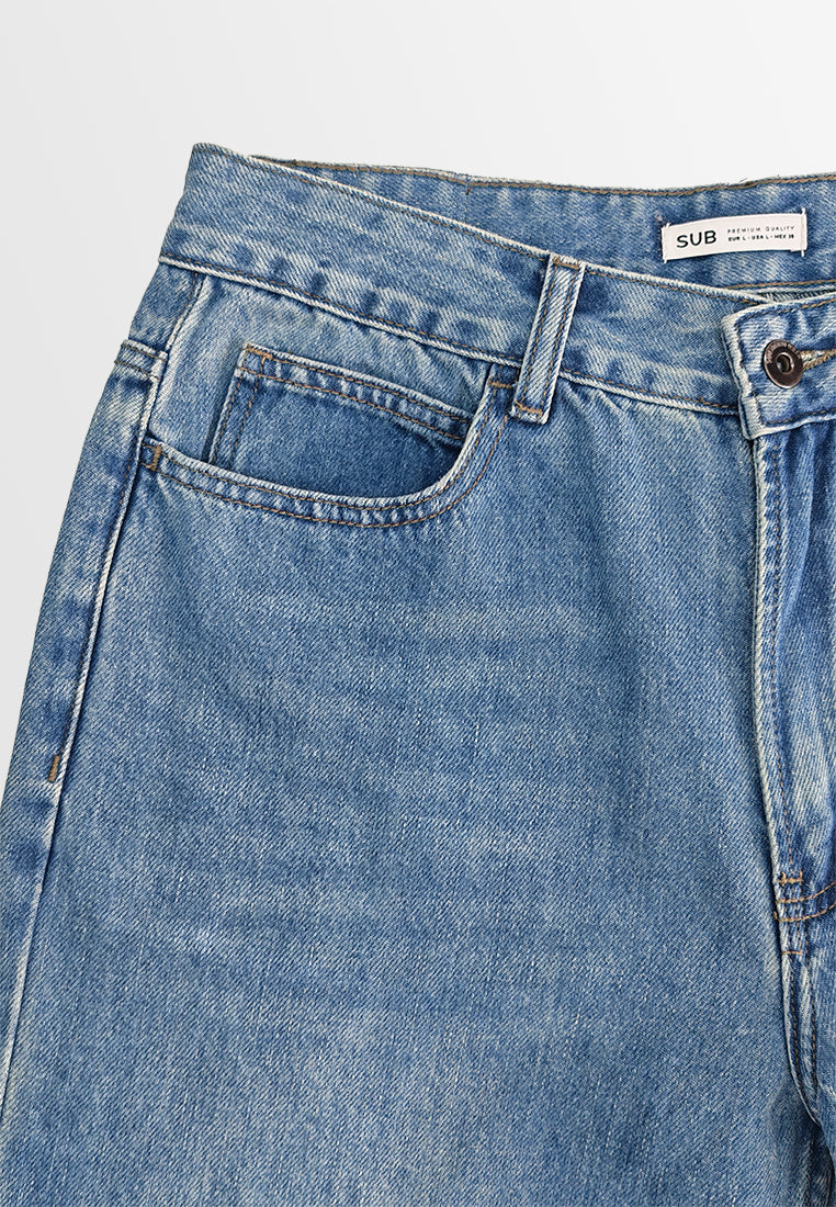 Women Mom Fit Long Jeans - Blue - 610412