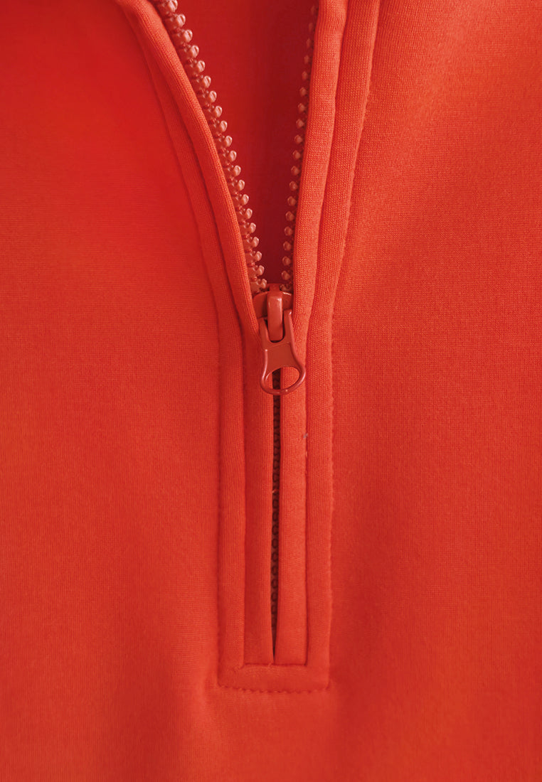 Men Oversized Short-Sleeve Sweatshirt - Orange - 510233