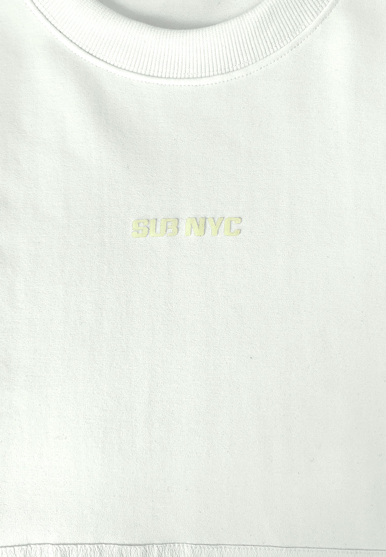 Men Oversized T-Shirt Short Sleeve - White - 410241