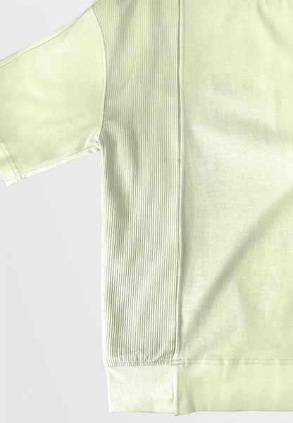 Men Oversized T-Shirt Short Sleeve - Beige - 410250