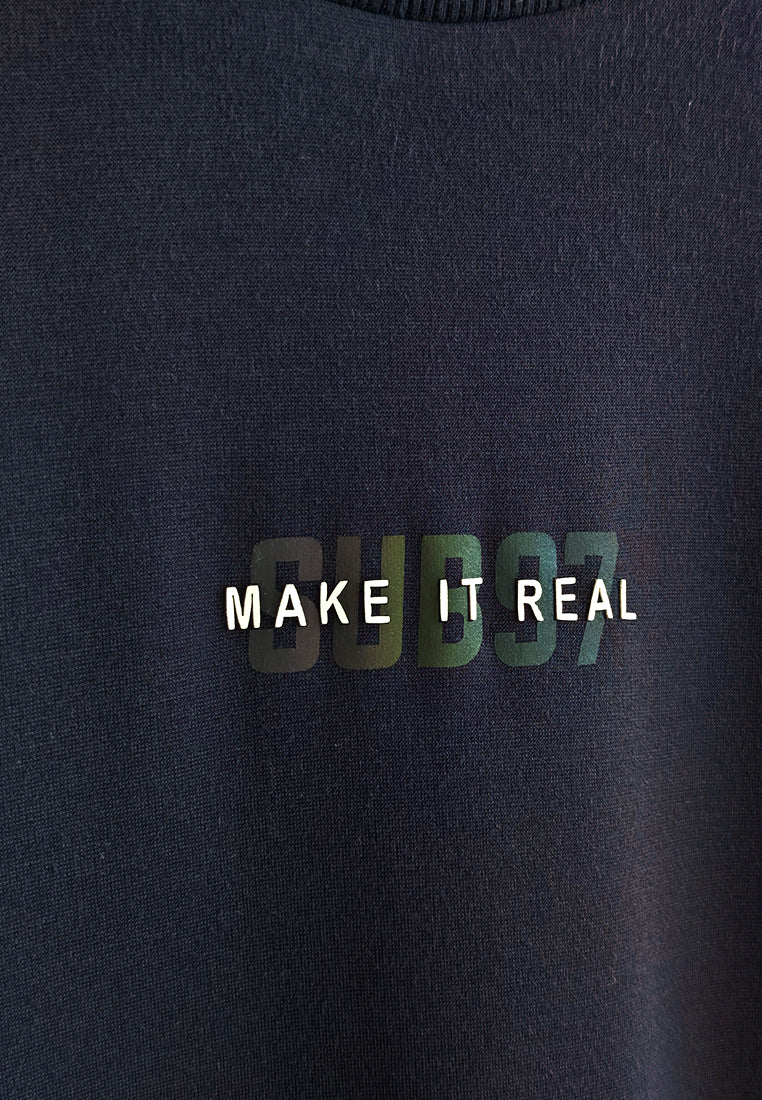 Women T-Shirt Midi Dress - Navy - 510274