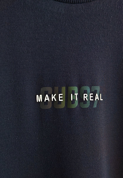 Women T-Shirt Midi Dress - Navy - 510274