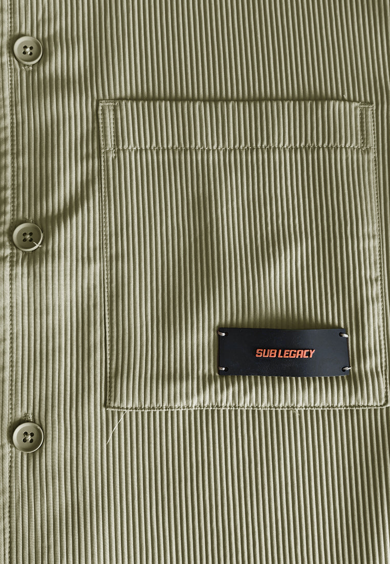 Men Oversized Short-Sleeve Shirt - Khaki - 510235