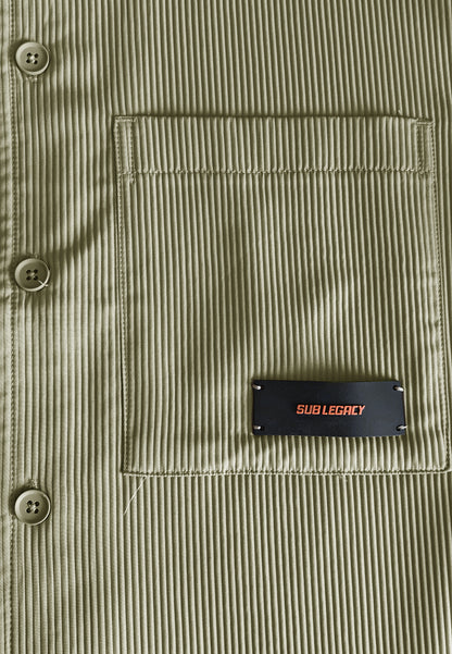 Men Oversized Short-Sleeve Shirt - Khaki - 510235