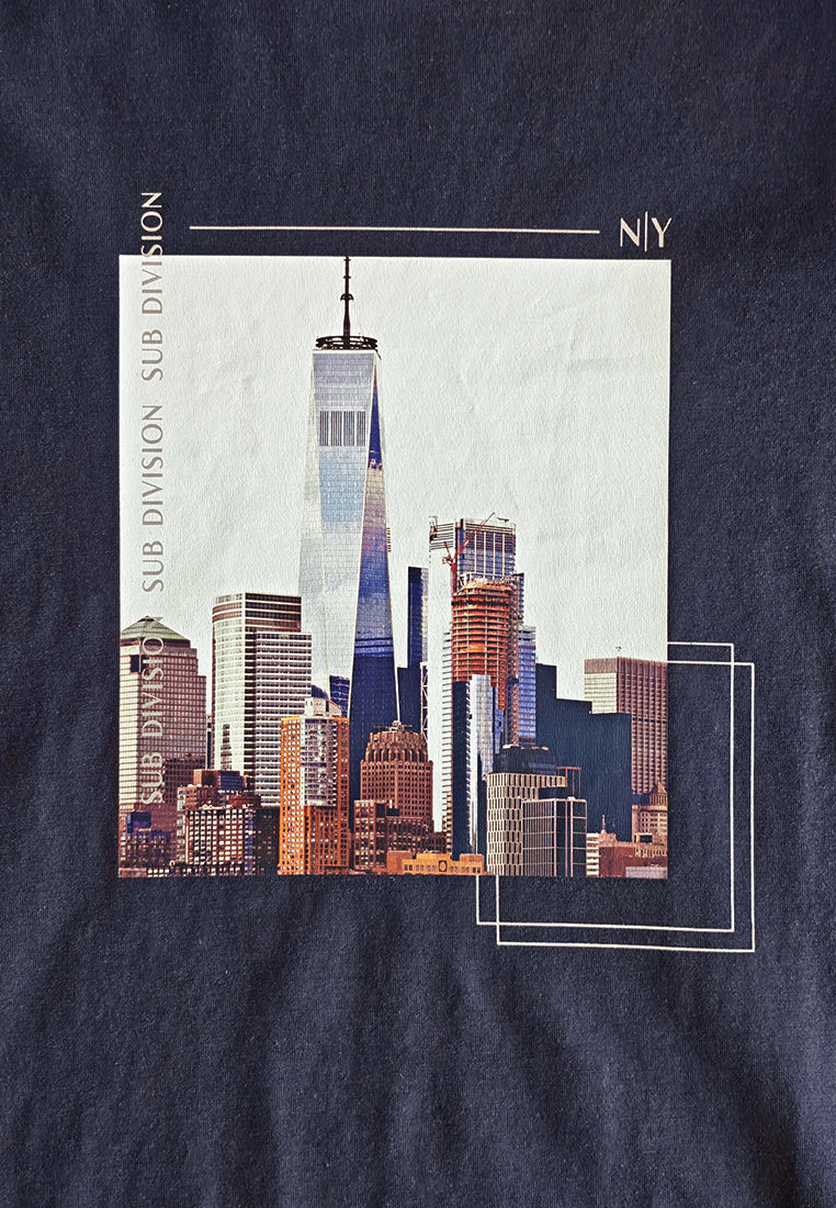 Men Short-Sleeve Graphic Tee - Navy - 510159