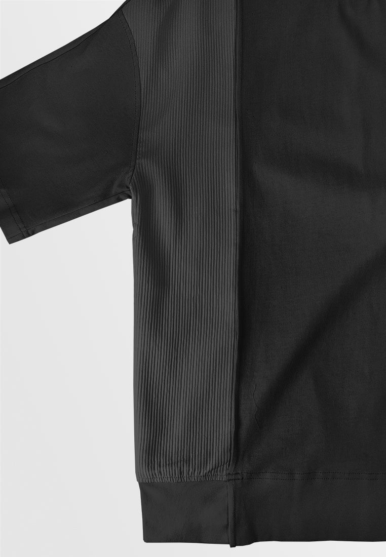 Men Oversized T-Shirt Short Sleeve - Black - 410251