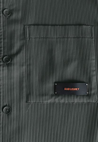 Men Oversized Short-Sleeve Shirt - Dark Grey - 510236