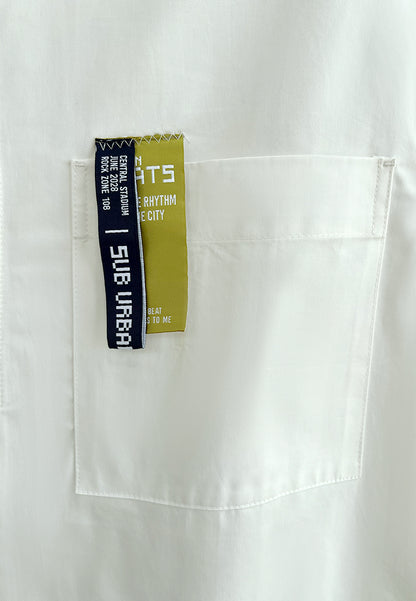 Men Oversized Short-Sleeve Shirt - White - 510251