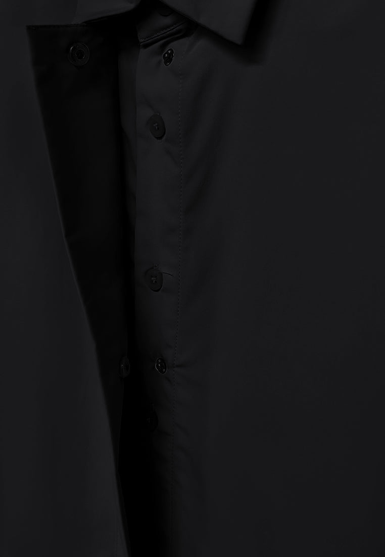 Men Oversized Short-Sleeve Shirt - Black - 410088