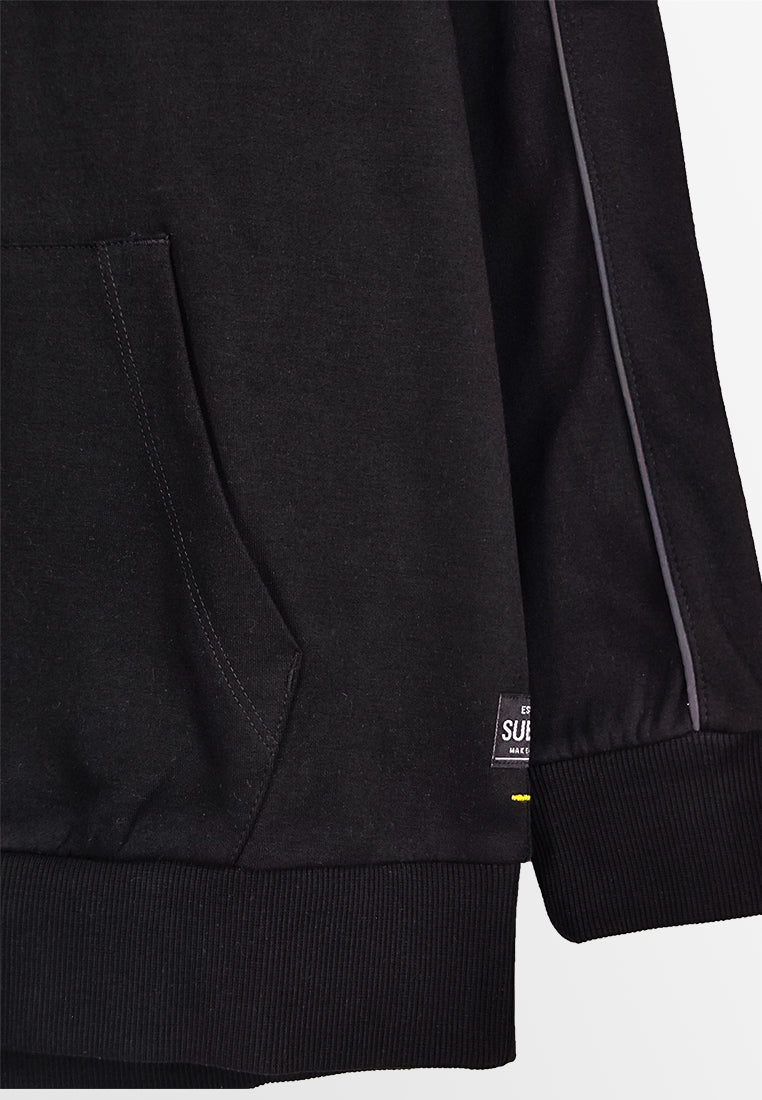 Men Long-Sleeve Sweatshirt Hoodie - Black - 310100