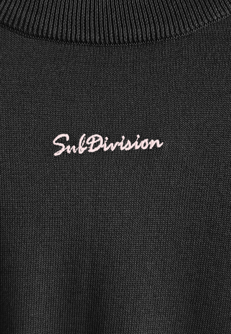 Women Short-Sleeve Knit Top - Black - 510042