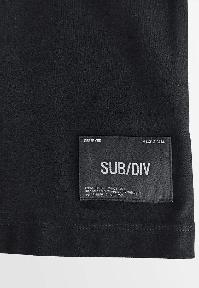 Men Oversized T-Shirt Short Sleeve - Black - 510376