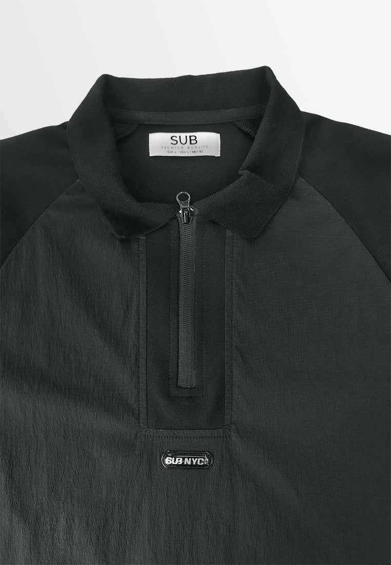 Men Oversized Fashion Polo Tee - Black - 410209