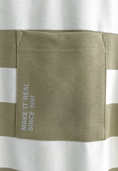 Men Oversized T-Shirt Short Sleeve - Khaki - 510045