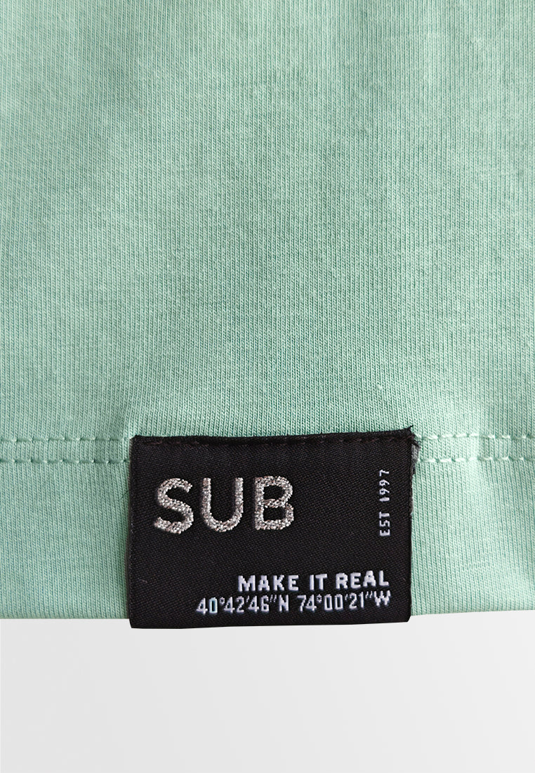 Men Short-Sleeve Plain Tee - Light Green - 510153