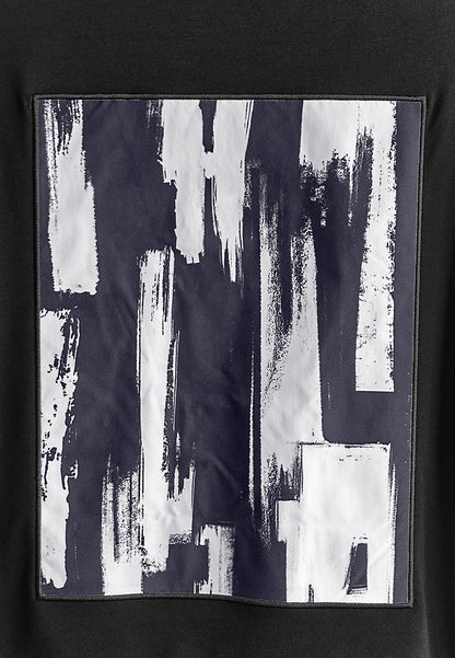 Men Oversized T-Shirt Short Sleeve - Black - 410174