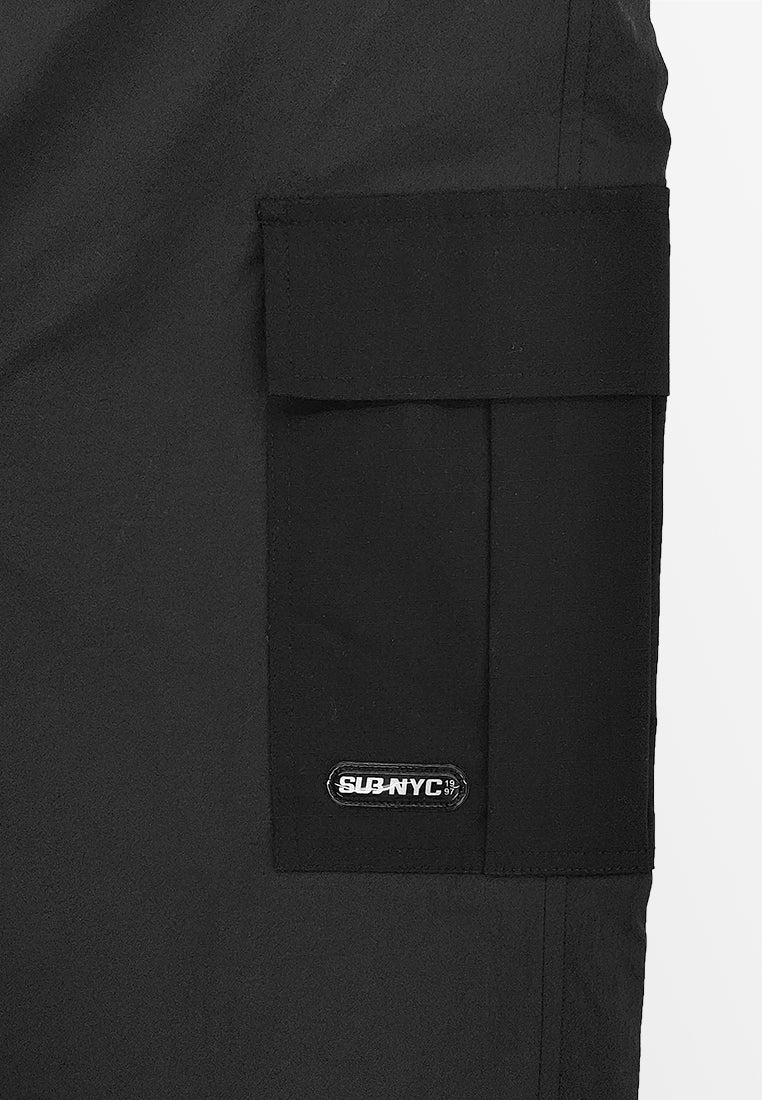 Men Wide Leg Long Pants - Black - 410217