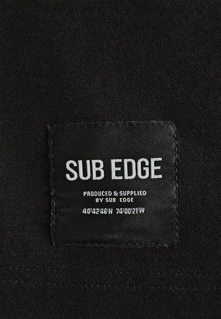 Men Oversized T-Shirt Short Sleeve - Black - 610399