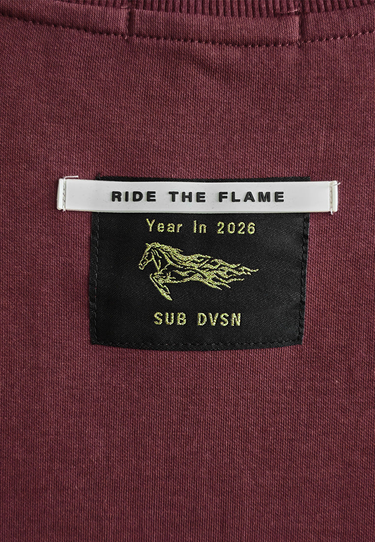 Men Oversized T-Shirt Short Sleeve - Maroon - 510363