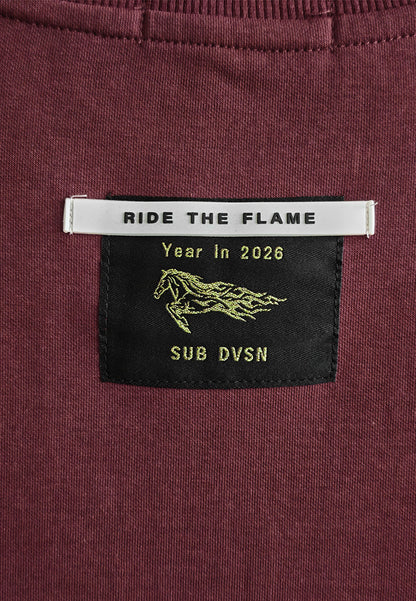 Men Oversized T-Shirt Short Sleeve - Maroon - 510363