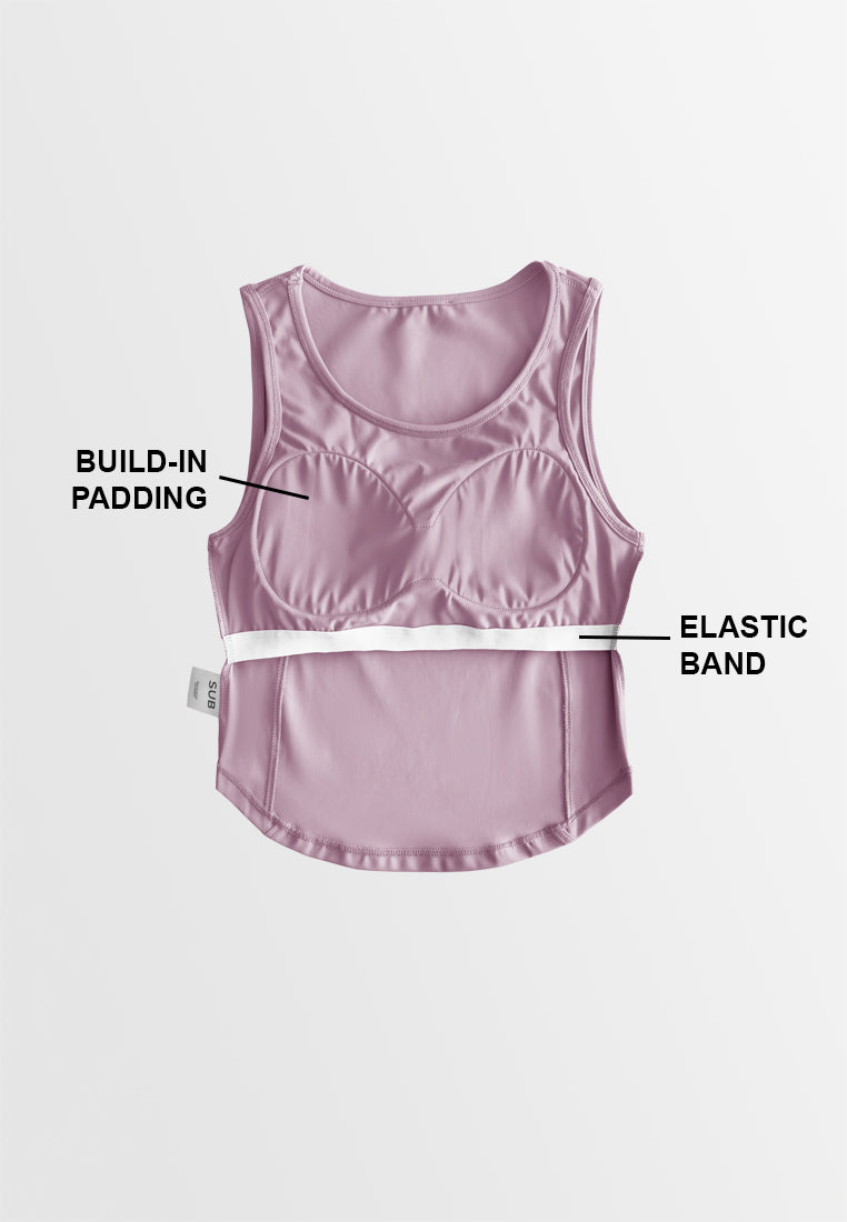 Women Sleeveless Integrated Bra Top - Purple - 610371